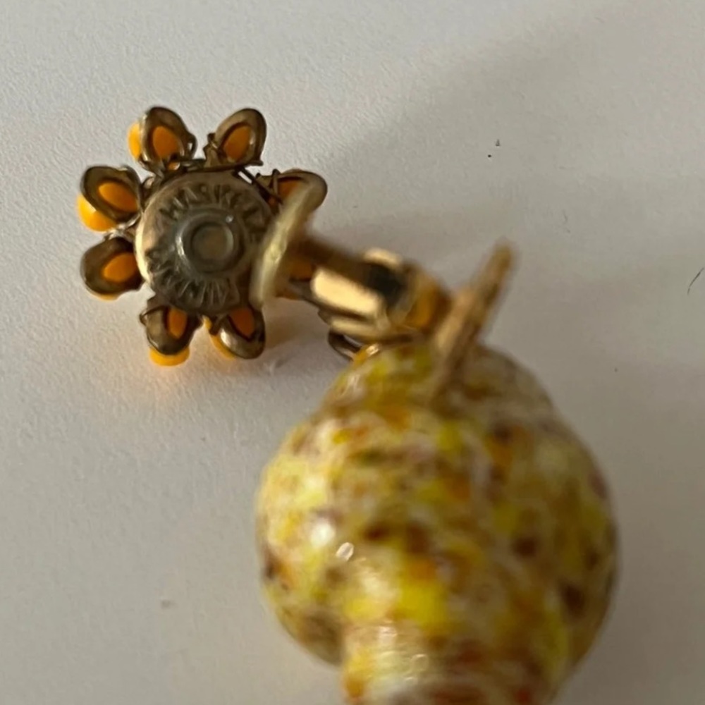 Signed Miriam Haskell Retro Earrings - image 6